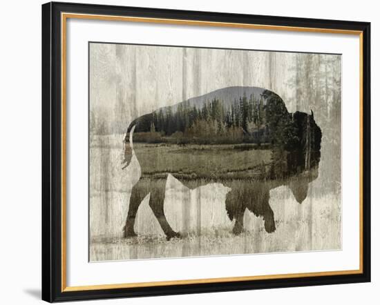 Camouflage Animals - Bison-Tania Bello-Framed Giclee Print