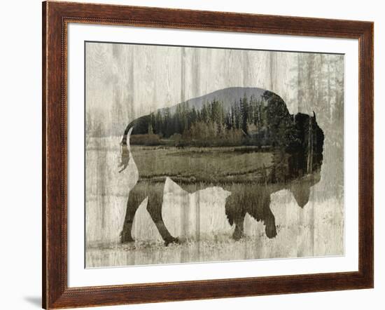 Camouflage Animals - Bison-Tania Bello-Framed Giclee Print