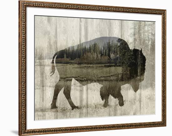 Camouflage Animals - Bison-Tania Bello-Framed Giclee Print