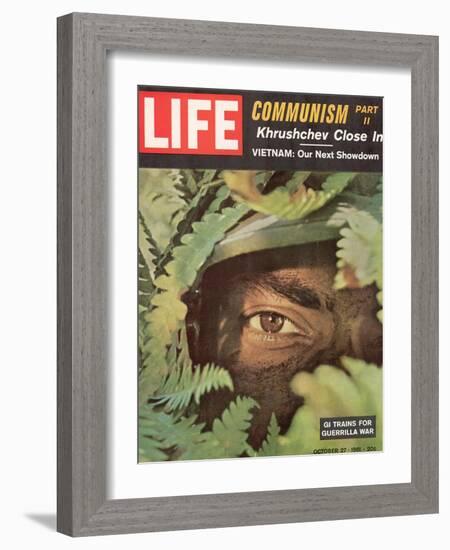 Camouflaged US Soldier, Training for Jungle Fighting in Vietnam, October 27, 1961-Ralph Morse-Framed Photographic Print