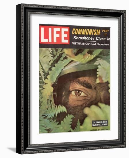 Camouflaged US Soldier, Training for Jungle Fighting in Vietnam, October 27, 1961-Ralph Morse-Framed Photographic Print