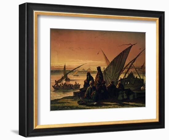 Camp Along Nile, Near Memphis, Egypt, 1858-null-Framed Giclee Print