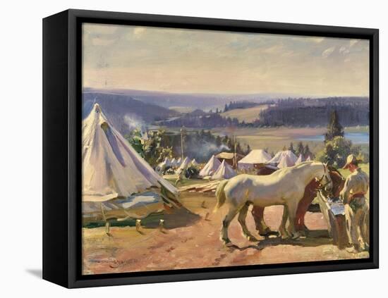 Camp at Malbuison, Near Pontarlier, c.1918-Sir Alfred Munnings-Framed Premier Image Canvas