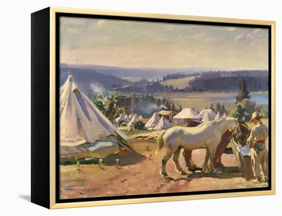 Camp at Malbuison, Near Pontarlier, c.1918-Sir Alfred Munnings-Framed Premier Image Canvas