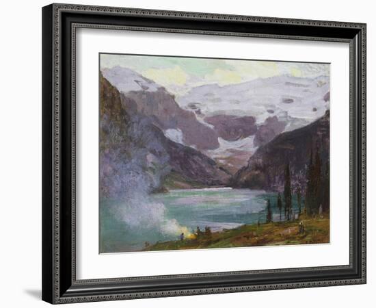Camp by Lake Louise-Edward Henry Potthast-Framed Giclee Print