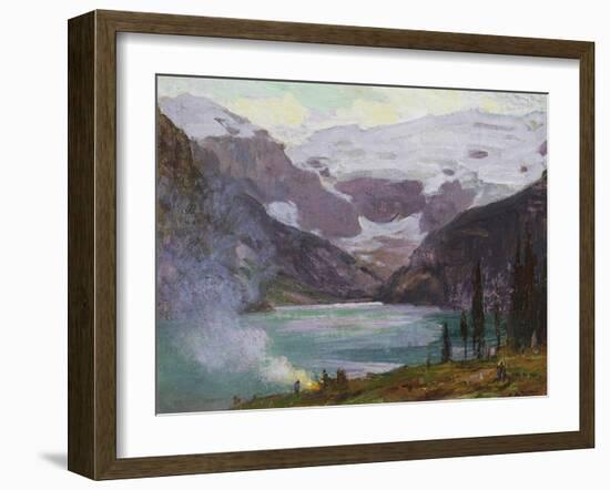 Camp by Lake Louise-Edward Henry Potthast-Framed Giclee Print