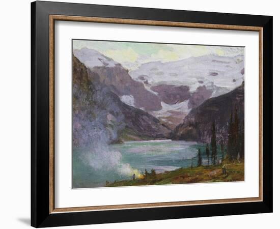 Camp by Lake Louise-Edward Henry Potthast-Framed Giclee Print