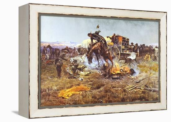 Camp Cook's Troubles-Charles Marion Russell-Framed Stretched Canvas