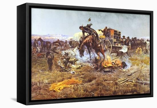 Camp Cook's Troubles-Charles Marion Russell-Framed Stretched Canvas