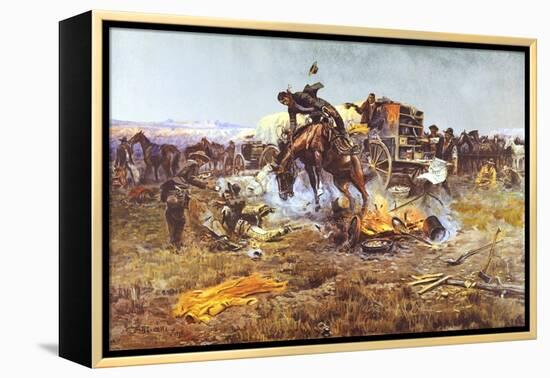 Camp Cook's Troubles-Charles Marion Russell-Framed Stretched Canvas