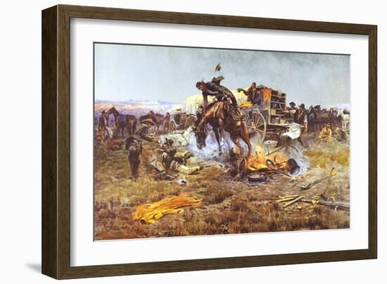 Camp Cook's Troubles-Charles Marion Russell-Framed Art Print