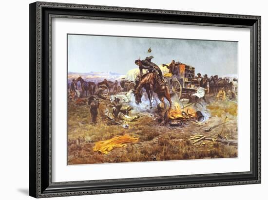 Camp Cook's Troubles-Charles Marion Russell-Framed Art Print