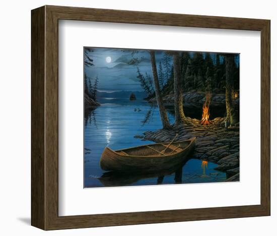 Camp Fire Canoe-Ervin Molnar-Framed Art Print