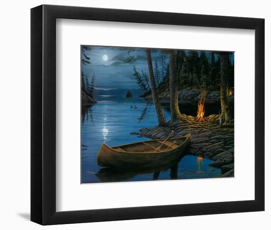 Camp Fire Canoe-Ervin Molnar-Framed Art Print