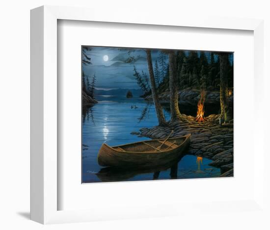 Camp Fire Canoe-Ervin Molnar-Framed Art Print