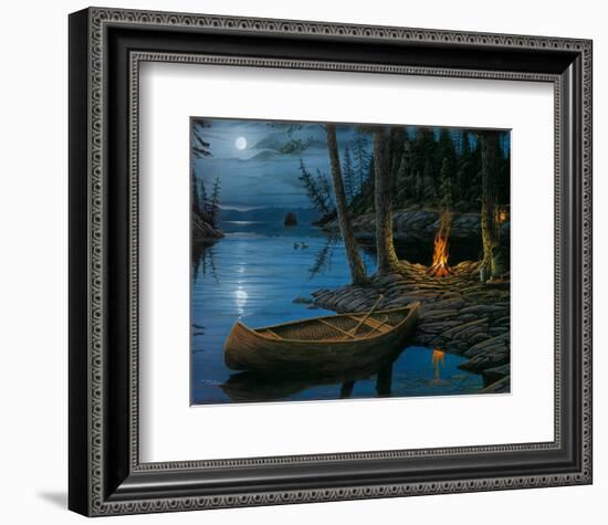 Camp Fire Canoe-Ervin Molnar-Framed Art Print