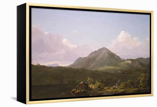 Camp Fire in the Maine Wilderness, Circa 1850-Frederic Edwin Church-Framed Premier Image Canvas