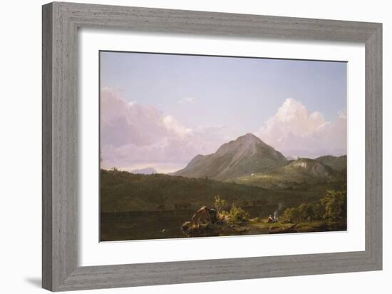 Camp Fire in the Maine Wilderness, Circa 1850-Frederic Edwin Church-Framed Giclee Print