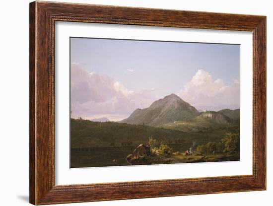 Camp Fire in the Maine Wilderness, Circa 1850-Frederic Edwin Church-Framed Giclee Print