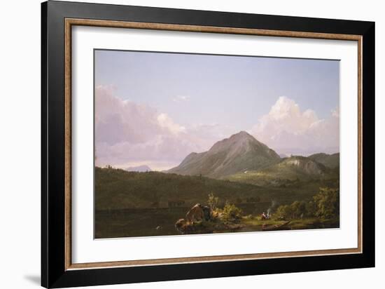 Camp Fire in the Maine Wilderness, Circa 1850-Frederic Edwin Church-Framed Giclee Print