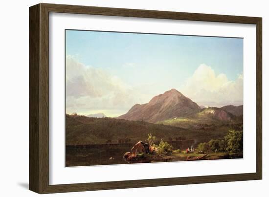 Camp Fire in the Maine Wilderness-Frederic Edwin Church-Framed Giclee Print