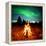 Camp Fire Watching Northern Lights-Solarseven-Framed Premier Image Canvas