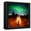 Camp Fire Watching Northern Lights-Solarseven-Framed Premier Image Canvas