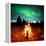 Camp Fire Watching Northern Lights-Solarseven-Framed Premier Image Canvas