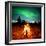 Camp Fire Watching Northern Lights-Solarseven-Framed Photographic Print