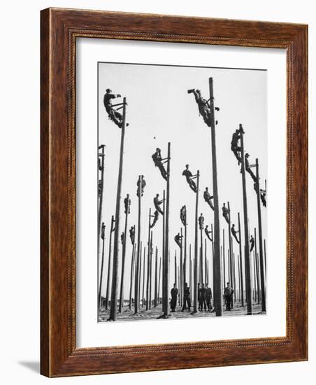 Camp Gordon Struggle Pit, Signal Corps Physical Training-Robert W^ Kelley-Framed Photographic Print