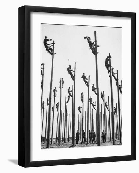 Camp Gordon Struggle Pit, Signal Corps Physical Training-Robert W^ Kelley-Framed Photographic Print