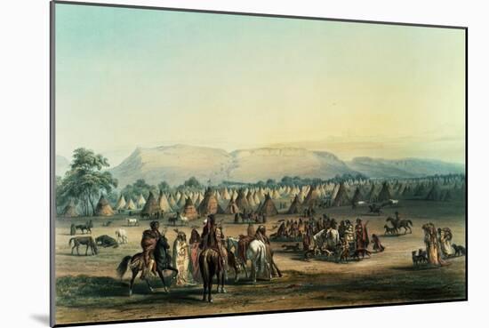 Camp of Piekann Indians-George Catlin-Mounted Giclee Print