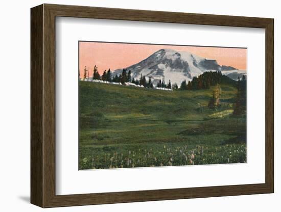 'Camp of the Clouds, Mount Rainier', c1916-Asahel Curtis-Framed Photographic Print