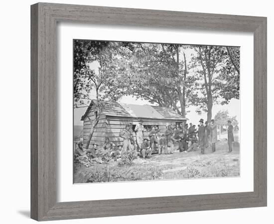 Camp Scene at a Sutler's Store During American Civil War-Stocktrek Images-Framed Photographic Print