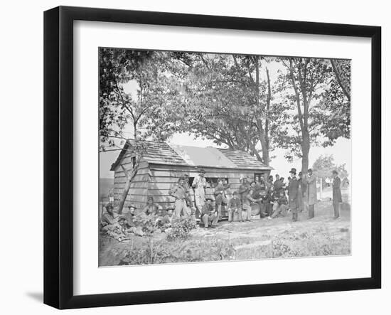 Camp Scene at a Sutler's Store During American Civil War-Stocktrek Images-Framed Photographic Print