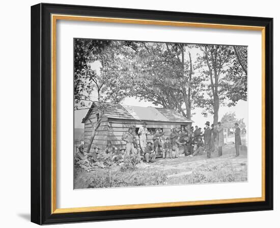 Camp Scene at a Sutler's Store During American Civil War-Stocktrek Images-Framed Photographic Print