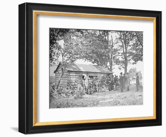 Camp Scene at a Sutler's Store During American Civil War-Stocktrek Images-Framed Photographic Print