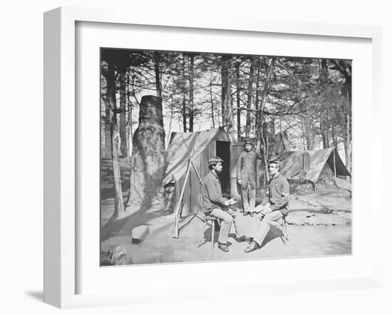 Camp Scene During the American Civil War-Stocktrek Images-Framed Photographic Print