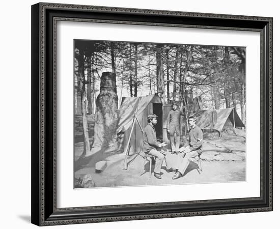 Camp Scene During the American Civil War-Stocktrek Images-Framed Photographic Print