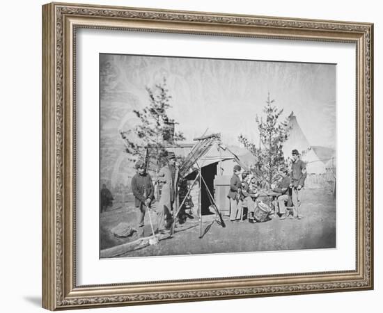 Camp Scene During the American Civil War-Stocktrek Images-Framed Photographic Print