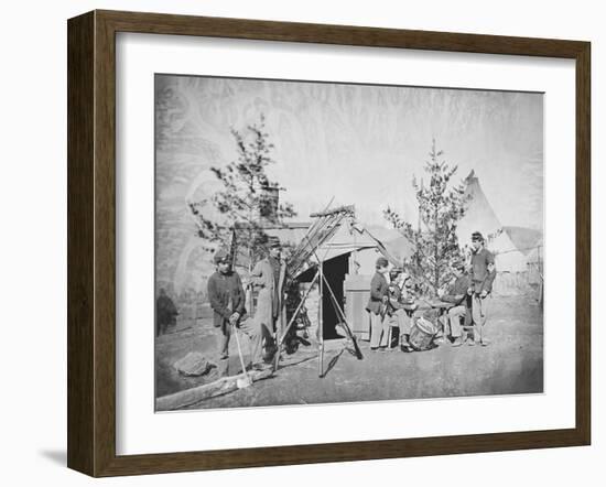 Camp Scene During the American Civil War-Stocktrek Images-Framed Photographic Print