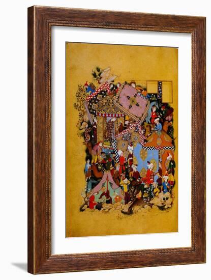 Camp Scene Majun Spies on His Beloved Layla-null-Framed Art Print