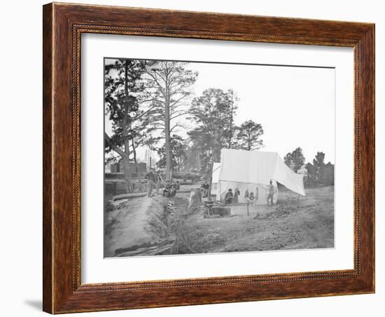 Camp Scene Showing Cook's Tent During the American Civil War-Stocktrek Images-Framed Photographic Print