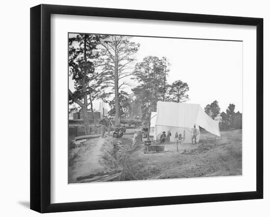 Camp Scene Showing Cook's Tent During the American Civil War-Stocktrek Images-Framed Photographic Print