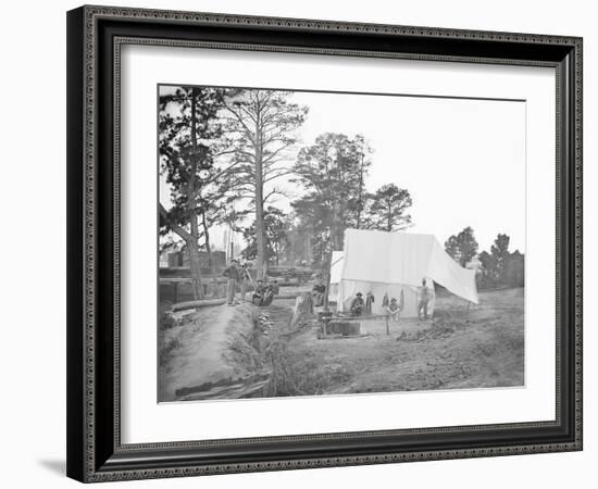 Camp Scene Showing Cook's Tent During the American Civil War-Stocktrek Images-Framed Photographic Print