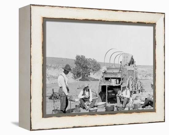 Camp Wagon on a Texas Roundup-null-Framed Stretched Canvas