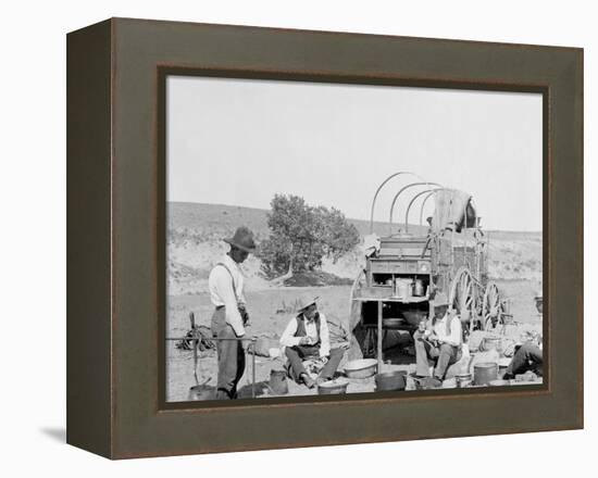 Camp Wagon on a Texas Roundup-null-Framed Stretched Canvas