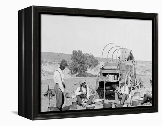 Camp Wagon on a Texas Roundup-null-Framed Stretched Canvas