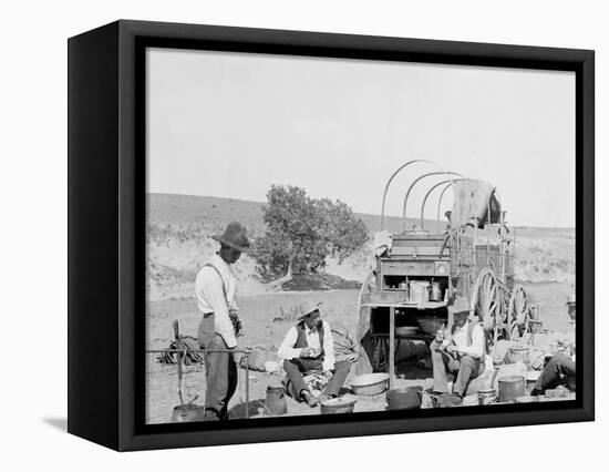 Camp Wagon on a Texas Roundup-null-Framed Stretched Canvas