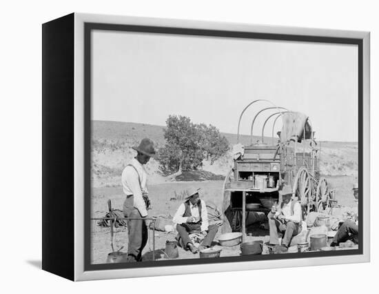 Camp Wagon on a Texas Roundup-null-Framed Stretched Canvas